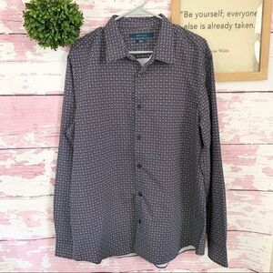 PERRY ELLIS Black Printed Button Up Slim Fit Shirt